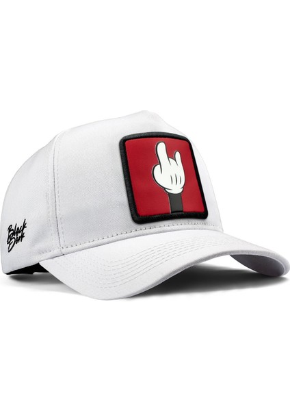 V1 Baseball Parmak - 1 Kod Logolu Unisex Beyaz Şapka