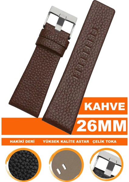 22MM 24MM 26MM 27MM 28MM 29MM 30MM 32MM Diesel Saat Uyumlu Kahverengi Renk Deri Saat Kordonu Dzs