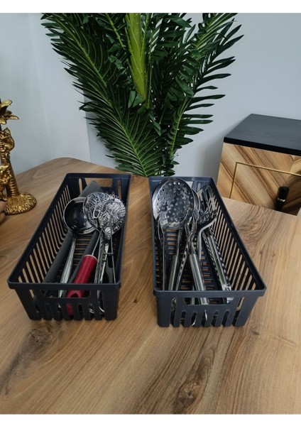 3'lü Antrasit Kaşıklık Düzenleyici, Çekmece Için Mutfak Organizer Seti fiyatları