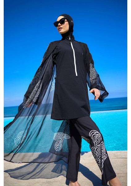 Damask Desenli Şifon Pareo Kimono – P2515 modelleri