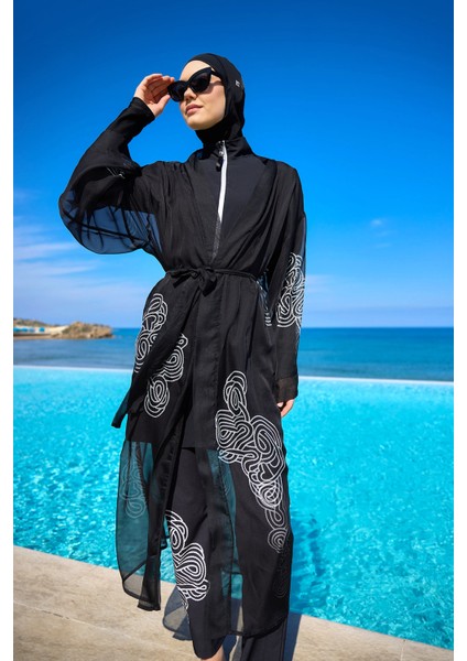 Damask Desenli Şifon Pareo Kimono – P2515 fırsatları