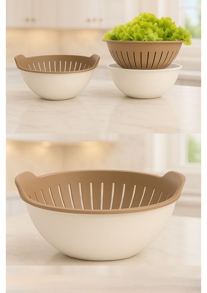 3 Lt Kaseli Süzgeç – Gıdaya Uygun, Bpa Içermez, Mikrodalga ve Bulaşık Makinesi Uyumlu