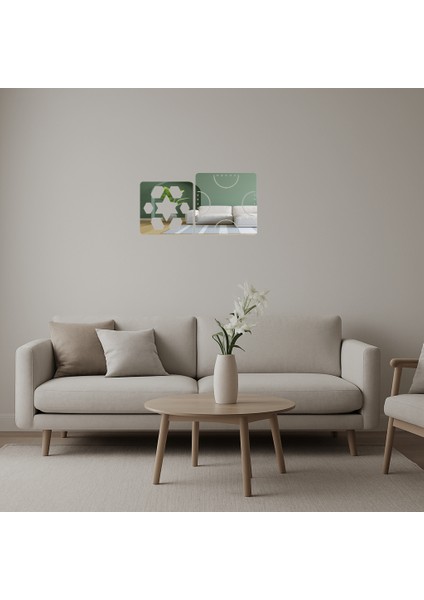 Çiçek Motifli Dekoratif Aynalı Tablo - LORCE4220-2796