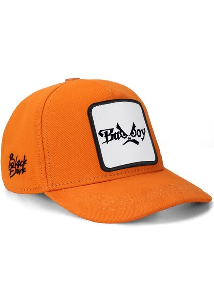 V1 Baseball Kids Bad Boy - 1 Kod Logolu Neon Turuncu Çocuk Şapka (Cap)