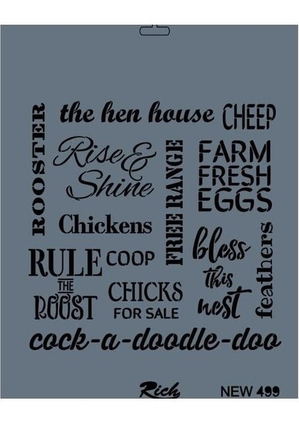 Rich New Seri N-499 Stencil 35X25 cm