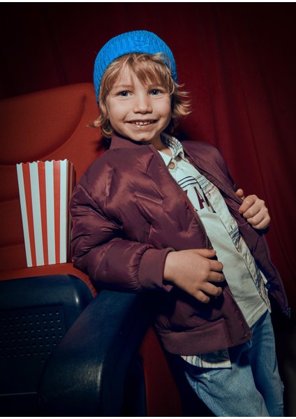 Erkek Çocuk Parçalı Desenli Slim Fit Şişme Mont indirimleri