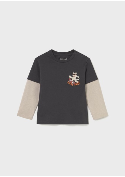 Erkek Bebek Duble Kol Sweatshirt