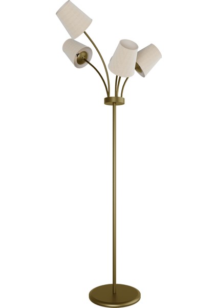 Florina Eskitme Metal 5 Beyaz Kumaş Başlıklı Asimetrik Metal Lambader modelleri