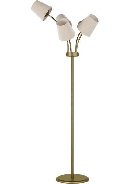 Florina Eskitme Metal 5 Beyaz Kumaş Başlıklı Asimetrik Metal Lambader fırsatları