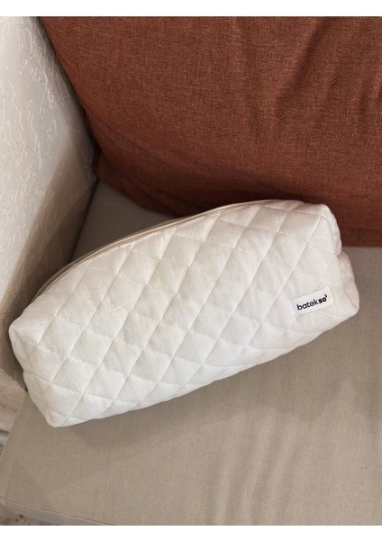 Beyaz Dokulu Saç Şekillendiricileri Için Seyahat Çantası - Xl Boy