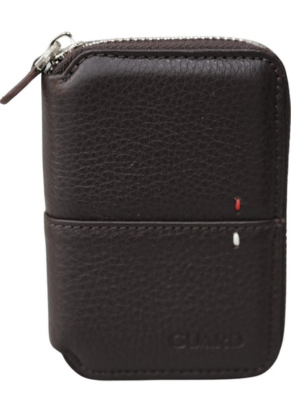 Fermuarlı Kahve Hakiki Deri Erkek Cüzdan P799