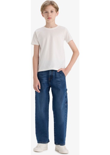 Erkek Çocuk Wide Leg Düz Paça Jean Pantolon F0457A825AU