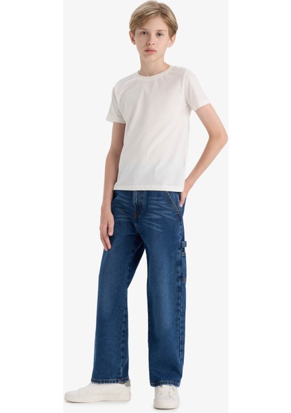Erkek Çocuk Wide Leg Düz Paça Jean Pantolon F0457A825AU modelleri