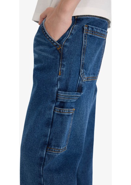 Erkek Çocuk Wide Leg Düz Paça Jean Pantolon F0457A825AU fırsatları