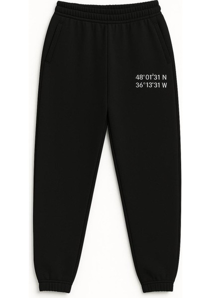 Yüksek Bel Lastikli Baskı Detaylı Eşofman Altı