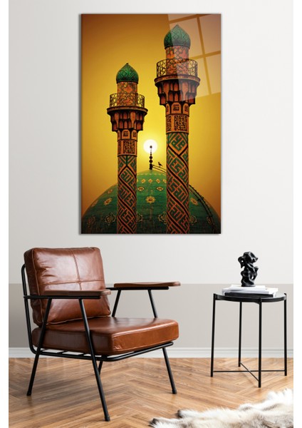 Tahran Şerif Cami Dini Cam Tablo, Modern Ev Ofis Dekoru, Hediyelik Duvar Dekorasyonu, Kırılmaz Cam fiyatları