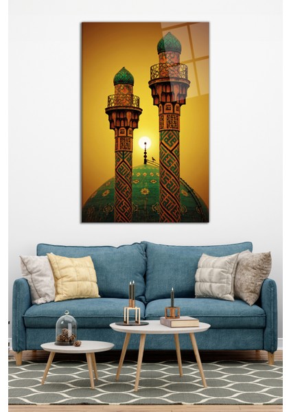 Tahran Şerif Cami Dini Cam Tablo, Modern Ev Ofis Dekoru, Hediyelik Duvar Dekorasyonu, Kırılmaz Cam modelleri