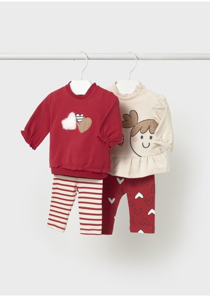 Newborn Kız Bebek Tayt Takım 4 Parçalı