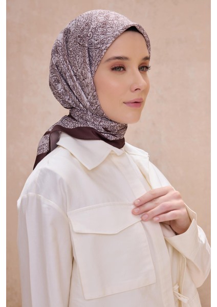 Fresh Twist Eşarp 24 Kahverengi Karışık Desen 49743