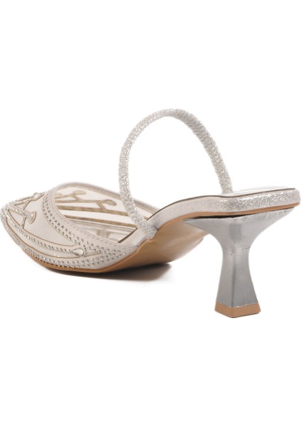 Gümüş Taşlı Kadın Abiye Ayakkabı Florin T-100 Z fırsatları