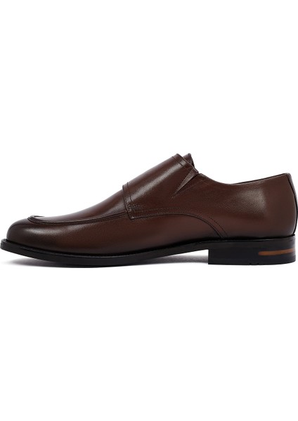 Erkek Kahverengi Çift Tokalı Deri Klasik Ayakkabı 25WFD603418 fiyatları