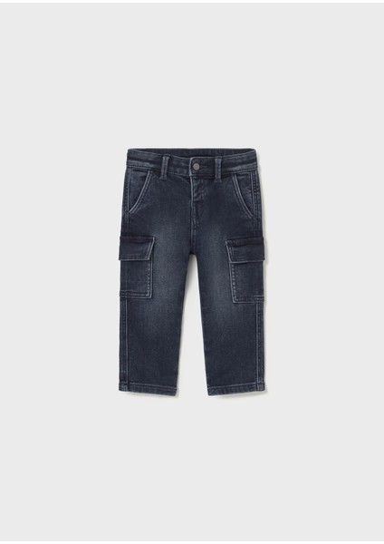 Erkek Bebek Kargo Cepli Kot Pantolon