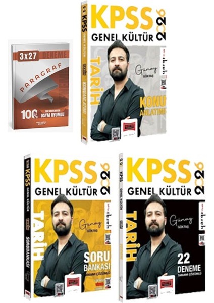 Yargı 2026 Kpss Tarih Konu + Soru Bankası + 22 Deneme 3 Lü Set+Anla Kazan Paragraf