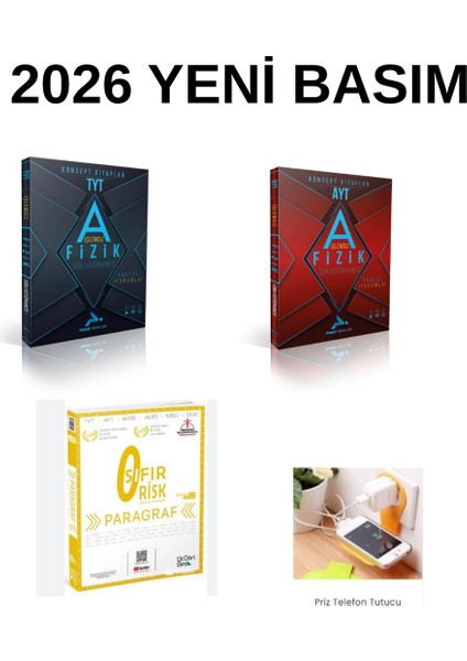 Paraf Işlemsiz Fizik Tyt-Ayt ve Sıfırrisk Paragraf 3 Kitap Priz Tutucu Hediyeli