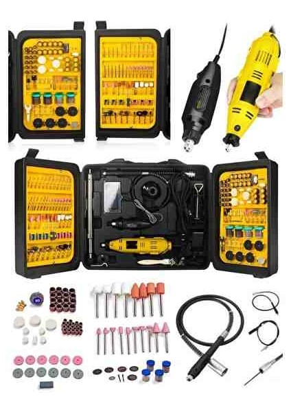 350 Parça Çift Makinalı Çok Fonksiyonlu Gravür Oyma Dremel Taşlama Zımpara Kesme Set Dremel fiyatları