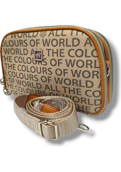 Tuana 210-25 Deri Yazı Desenli Omuz Askılı Kadın Çanta fiyatları