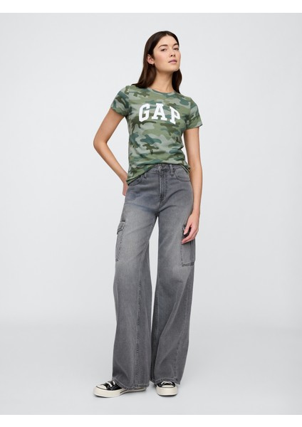 Kadın Kamuflaj Gap Logo T-Shirt indirimleri