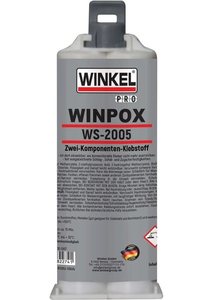 Wınkel Wınpox Çift Komponentli Mma Yapıştırıcı Ws 2005 5 Dk 50ML