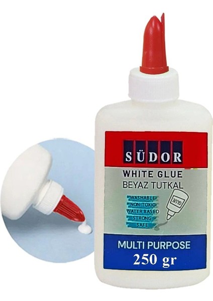 Beyaz Tutkal 250 gr 1 Adet Südor Beyaz Mobilya Tutkalı 250 gr Ahşap Tutkalı Su Bazlı Çok Amaçlı Beyaz Tutkal