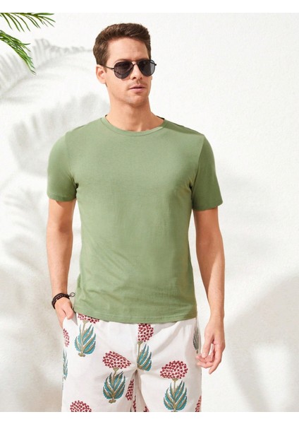 Erkek Mint Arkası Enjoy Baskılı Bisiklet Yaka T-Shirt fiyatları