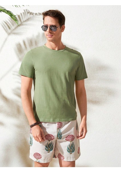 Erkek Mint Arkası Enjoy Baskılı Bisiklet Yaka T-Shirt fırsatları