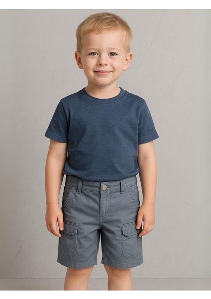 Erkek Bebek Pamuklu Kumaş Cepli Şort