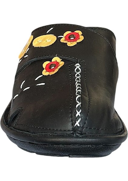 25Y NBL08 Siyah Kadın Hakiki Deri Günlük Terlik fırsatları