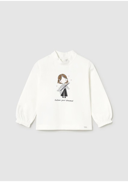 Kız Bebek Manşet Kollu Sweatshirt