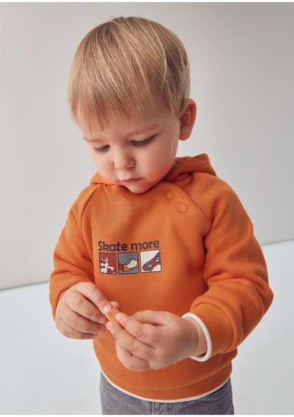 Erkek Bebek Kapşonlu Sweatshirt