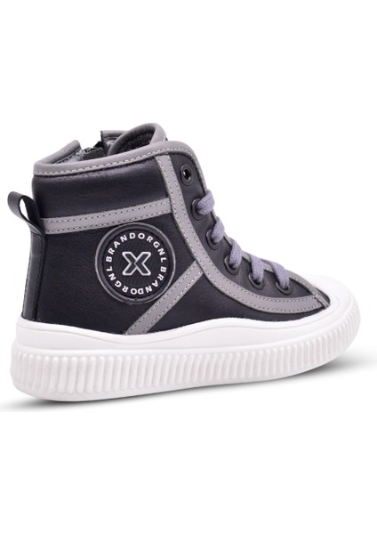 Font Erkek Çocuk Hakiki Deri Bağcıklı ve Fermuarlı Siyah Renk Bot fiyatları