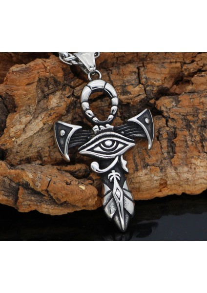 Antik Eskitme Paslanmaz Çelik Eski Mısır Horus Göz Ra Kolye fiyatları