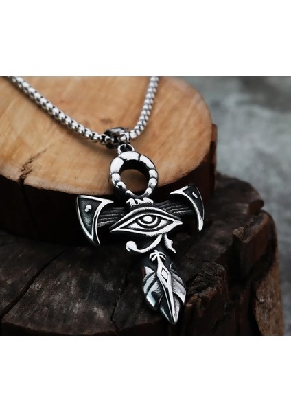 Antik Eskitme Paslanmaz Çelik Eski Mısır Horus Göz Ra Kolye fırsatları