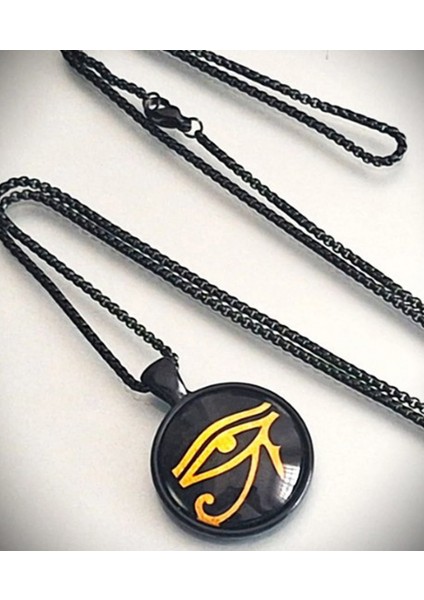 Antik Eskitme Paslanmaz Çelik Eski Mısır Horus Göz Ra Kolye