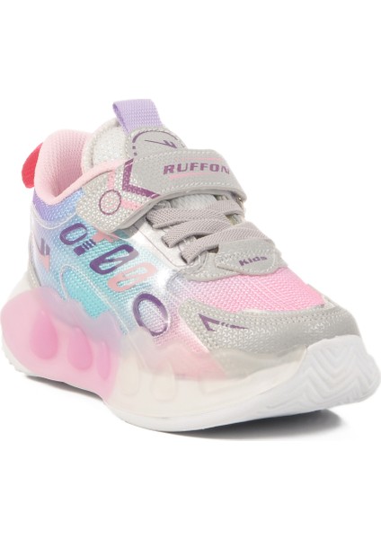 Gri-Pembe Fileli Çocuk Spor Ayakkabı 2480 P