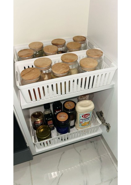 Beyaz 3'lü Modüler Kaşıklık ve Kepçelik Çekmece Içi Düzenleyici modelleri