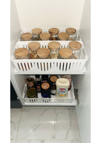 Beyaz 3'lü Modüler Kaşıklık ve Kepçelik Çekmece Içi Düzenleyici fırsatları