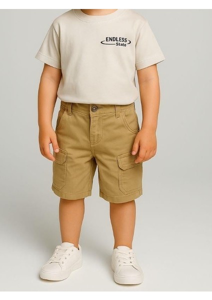 Erkek Bebek Pamuklu Kumaş Cepli Şort modelleri