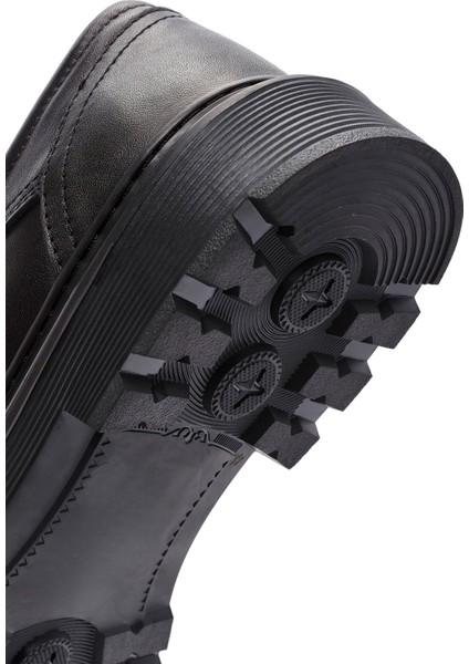 Erkek Siyah Bağcıklı Deri Casual Ayakkabı 25WFD677018