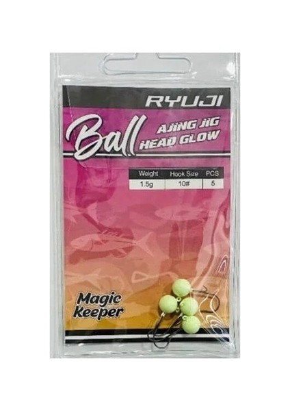 Ryuji Ball Ajing Glow Jighead 5 Adet 10 No 1 G.