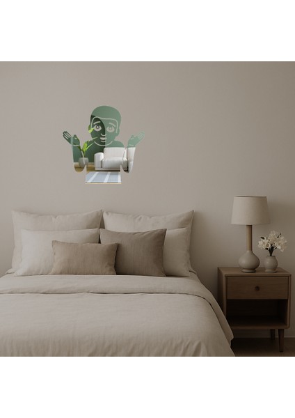 Omuz Silken Erkek Çocuk Emoji Dekoratif Aynalı Tablo - ALVN3768-4518 fiyatları